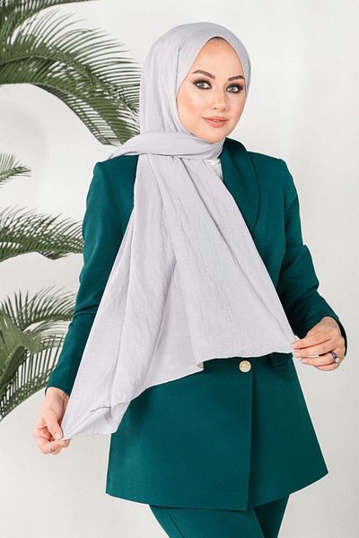 HAREM SCARF Σάλι Ασημένιο Πέρλα