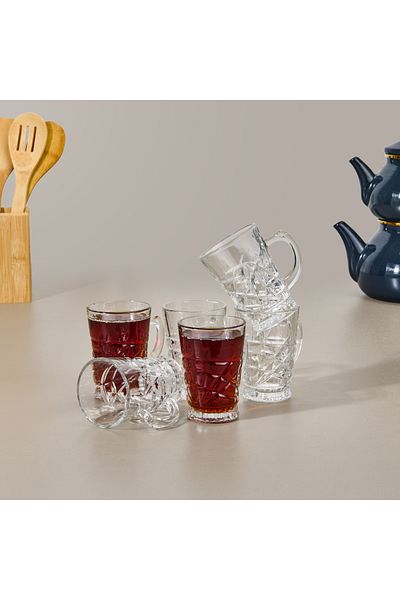 Glass In Love Oliver Cutting Set of 6 Mugs - Transparent - 220 ml