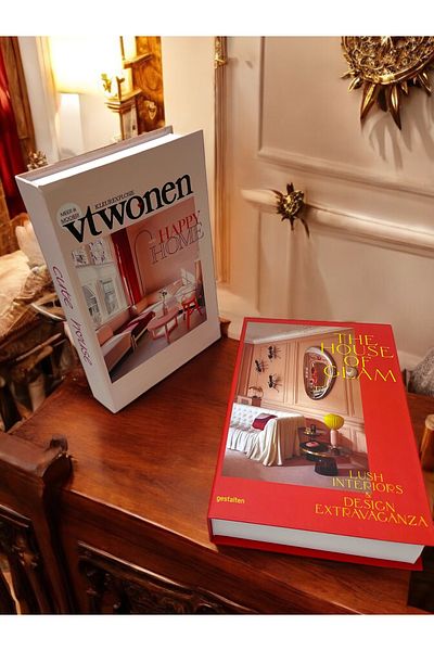 Saccura Decor Decorative Book Box Set, Colorful Box Set of 2