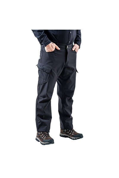 SAVAGE Softshell Pants with Fleece Inside - Water Windproof - - Black - Tactical Pants