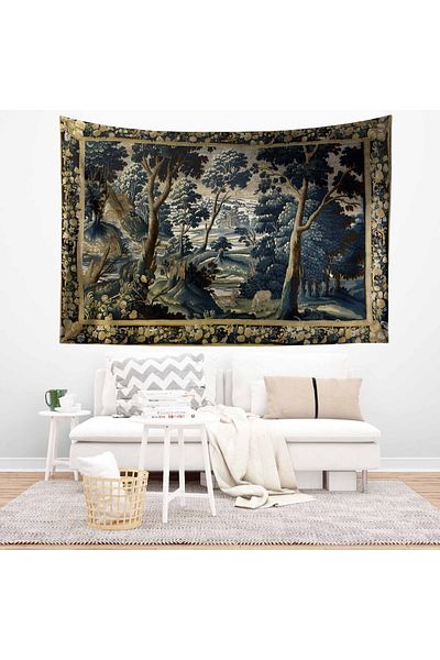 Else Dekor Vintage French Retro Forest Pattern Tapestry - Wall Tapestry