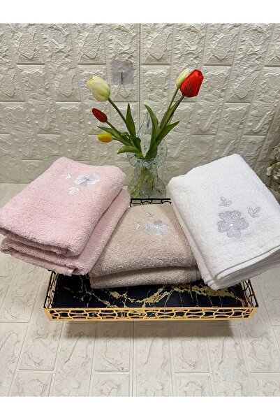 Verse & Reverse Set of 6 Towels Embroidered 50 X 90 100% Cotton