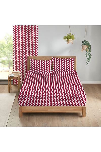 Evmila Heart Patterned Printed Double Sheet Set 180X200 cm