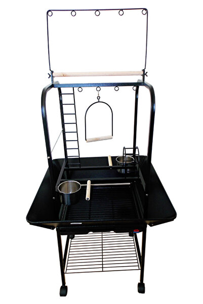 Genel Markalar Papağan Eğitim Sehpası Ayaklı Siyah 67x64x140