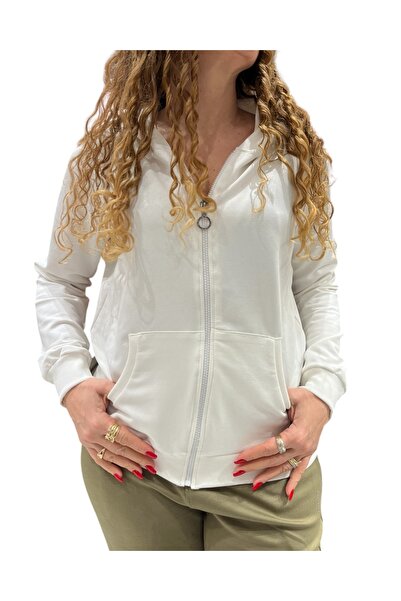 Butik Fermuarlı Kapüşonlu 2 İplik Sweatshirt