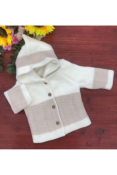 tinitins Hooded Double Layer Knitwear Girl - Baby Boy Cardigan