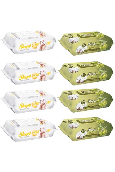 Sleepy Sensitive Wet Towel 90 Pieces 4 Pieces Olive Oil 90 Pieces 4 Pieces