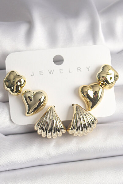 Skygo ieg ™   مجموعة أقراط نسائية من CCB على شكل قلب من الصدف البحري باللون ا...