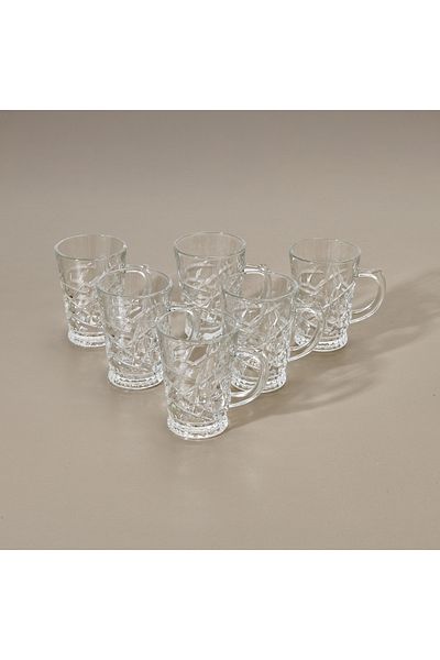 Glass In Love Oliver Cutting Set of 6 Mugs - Transparent - 220 ml