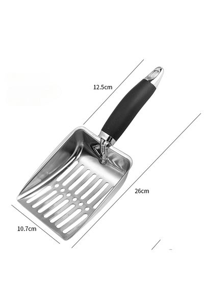 Choice B Dog Cat Clean Feces Supplies Stainless Steel Shovel Cat Litter Scoop Reduces Dust Metal Long Hand.