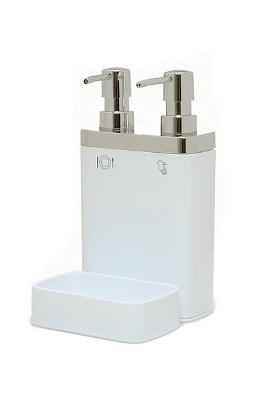 Prima Nova Viva 2-Piece Kitchen Soap Dish Set with White Sponge Holder