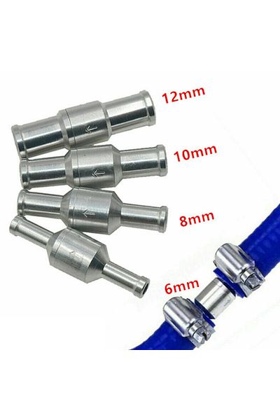 Choice 10mm 1pc Non-return Valve 6-12mm Chrome One-way Non-return Check Valve Auminium Fuel Water Gas For C