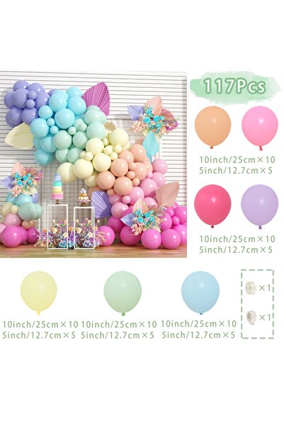 Choice طقم بالونات W6501-08 مكون من 107 قطعة من بالونات الماكارون الملونة لتز...