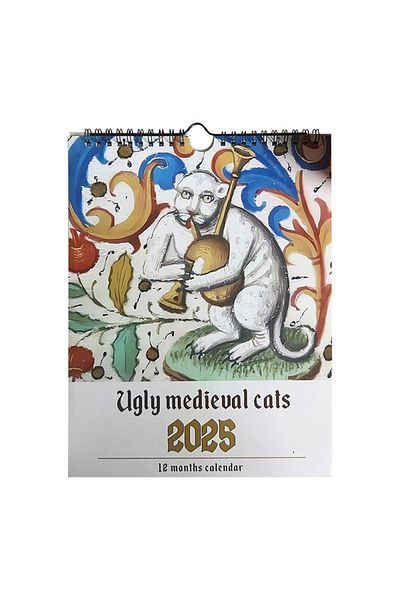 Choice Medieval Cat Calendar 2025 Strange Medieval Cats Wall Calendar 2025 Ugly Medieval Cats Calendar 1...
