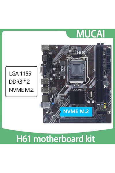 MUCAI Motherboards H61 Motherboard Lga 1155 Kit Compatible With Intel Core Cpus 2nd And 3rd Generati