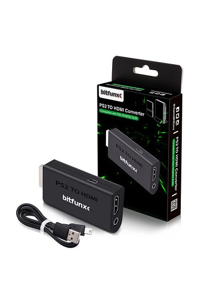 Choice محول PS2 الأساسي Bitfunx PS2 Ypbpr إلى HDMI-محول متوافق مع 3.5 مم صوت وفيديو لسوني