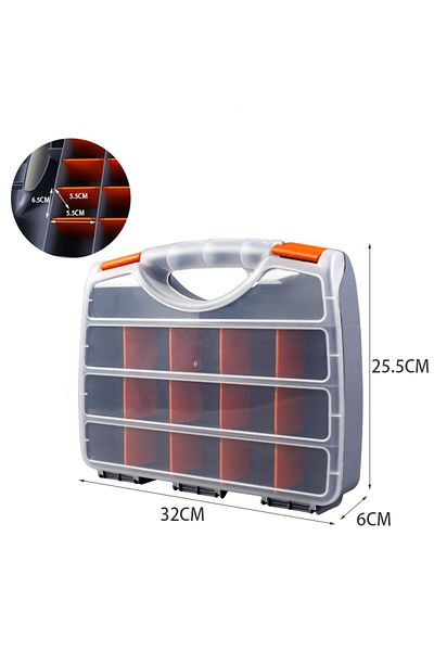 toohr As Shown Silver Abs Plastic Portable Parts Box Screw Storage Box Metal Parts Hardware Tool Screwdriv