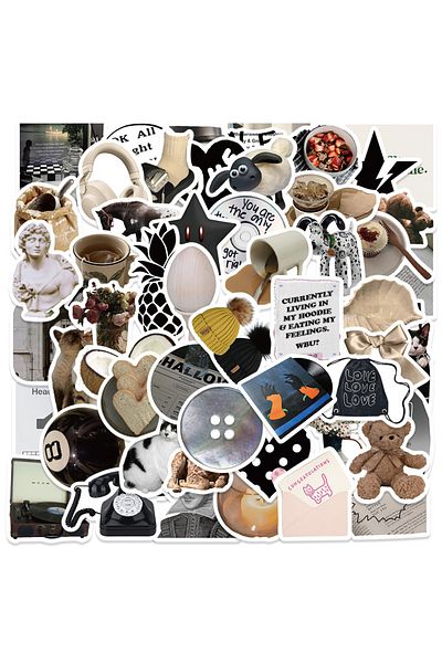 Choice Ins Style 60pcs 60pcs Ins Style Modern Fashion Classic Stickers Aesthetic Phone Wall Scrapbook Motor