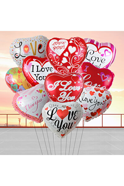 Choice مجموعة من 10 بالونات قلب مكتوب عليها I LOVE You مقاس 18 بوصة، ديكورات ...