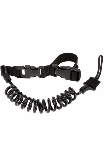 Choice حبل مرن أسود تكتيكي مضاد للضياع وحزام أمان زنبركي لحلقة المفاتيح وسلسل...