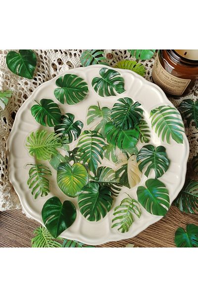 Choice A 40 Pcs/pack Vintage Plant Leaf Stickers Maple Leaf Decorative Stickers Diy Scrapbook Album Craft .