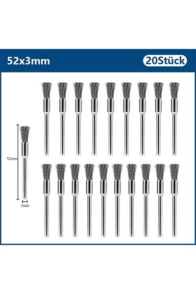 Choice 20pcs Cmcp Steel Wire Wheel Brush Set 3.0mm Shank For Dremel Rotary Tool Metalwokring Polishing Tool