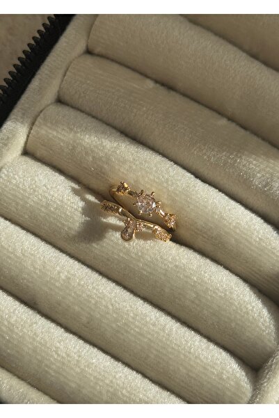 KİLİGİSTANBUL Gold Renk Ayarlanabilir Amma Yüzük