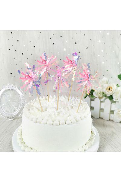 Choice B02 20pcs Happy Birthday Glitter Cake Topper Colorful Fireworks Tassels Cupcake Topper Wedding Baby