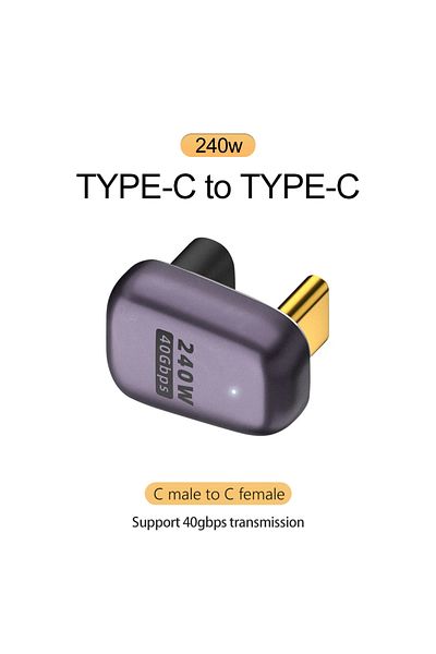 DIXSG موصل شاحن 240 وات Uw USB 4.0 Pd 240 وات 8k 60hz لجهاز Macbook 40 جيجابت في الثانية USB C Otg عالي السرعة على شكل حرف U