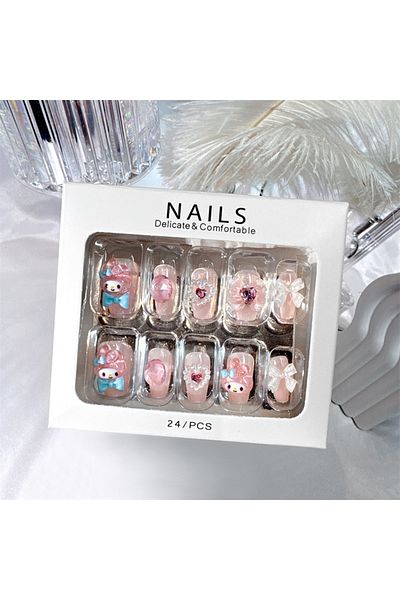 Choice Kawaii Miniso Cartoon Sanrio My Melody Fake Nails Cute Nail Patches Fashion Charm Good-looki