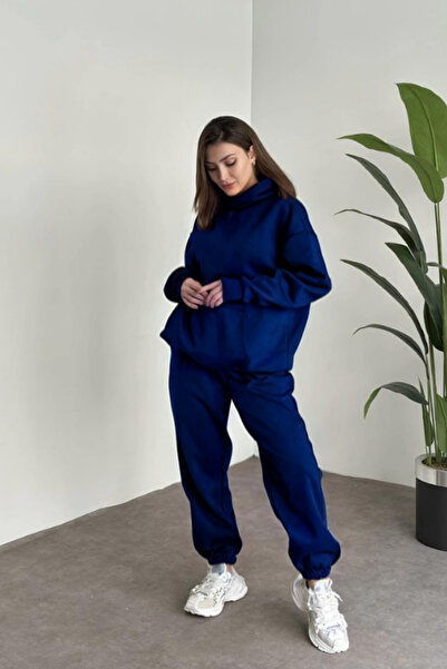 CMZ COLLECTİON Μπλε ναυτικό χρώμα, χοντρή φόρμα με 3 κλωστές, Unisex