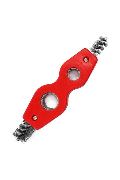 Choice Red 4 In 1 Double-headed Copper Pipe Brush Copper Tube Polishing Inside Outside Reamer Pipe Cleaner