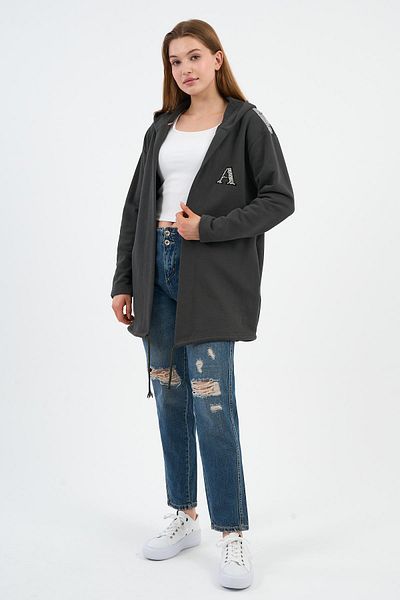ALEXANDERGARDI Hooded Shoulder Detailed Long Cardigan