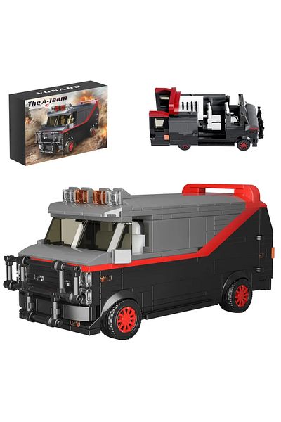 Choice تعليمات باربر 454 قطعة مع صندوق موك فيلم كلاسيكي A-teamed Van Car Building Blocks Speed Champion