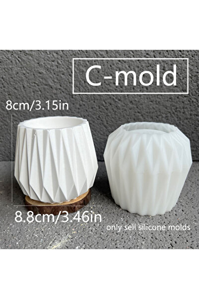 Choice قوالب C كبيرة الحجم على شكل هندسي لأحواض الزهور من الخرسانة وحامل أقلا...