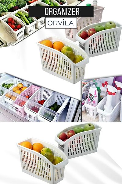 Orvila 6 Pieces - Refrigerator Organizer, Organizer, Vegetable and Fruit Bowl