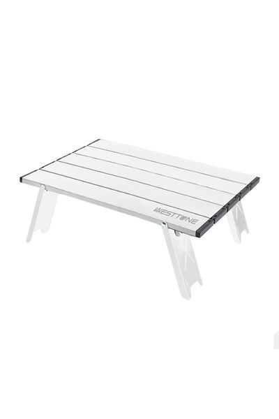 WEST TUNE Silvery Westtune Mini Camping Table Ultralight Portable Aluminum Alloy Outdoor Table Roll-up Folding