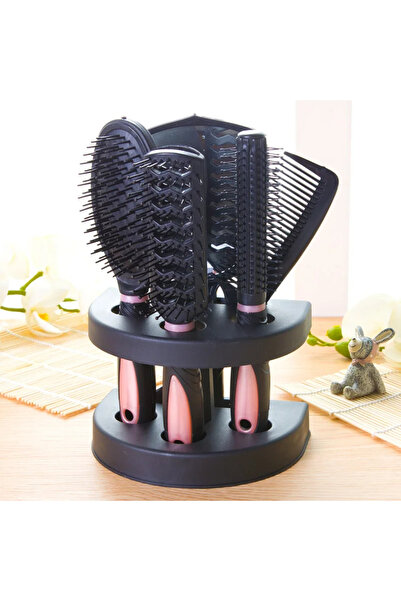 YYB مع حامل فرشاة شعر مرآة، مجموعة فرش مشط وسادة هوائية مكونة من 5 قطع للنساء...