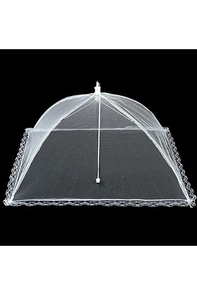 Choice 18inch 48x48cm Foldable Food Mesh Cover Fly Anti Mosquito Pop-up Food Cover Umbrella Meal Vegetable