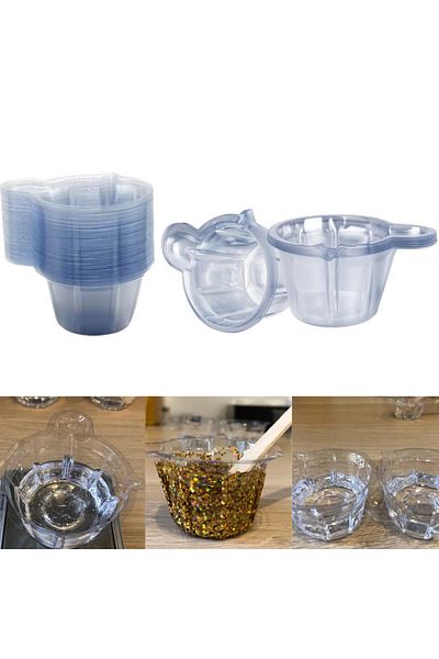 AGCFABS 50-150Pcs 40ML Plastic Disposable Cups Dispenser Silicone Resin Mold Tool for DIY Epoxy Resin Cra...
