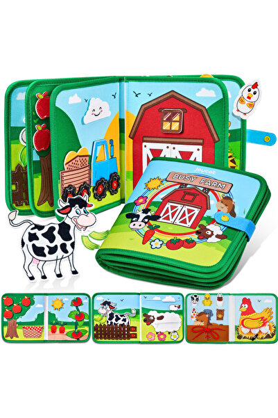 Choice Farm Story Book Busy Board Montessori Toys For Toddlers Farm Animal St...