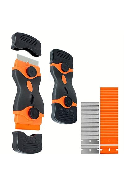 Choice Black 21pcs Razor Blade Scraper Double Edge Razor Scraper Remover Tool With Razor Blades For Labels