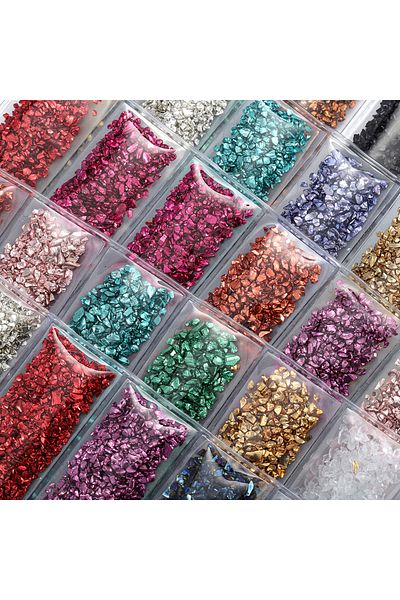 AGCFABS Broken Glass Stones Resin Fillings Crystal UV Epoxy Filler DIY Crafts Nail Art Decorations Handma...