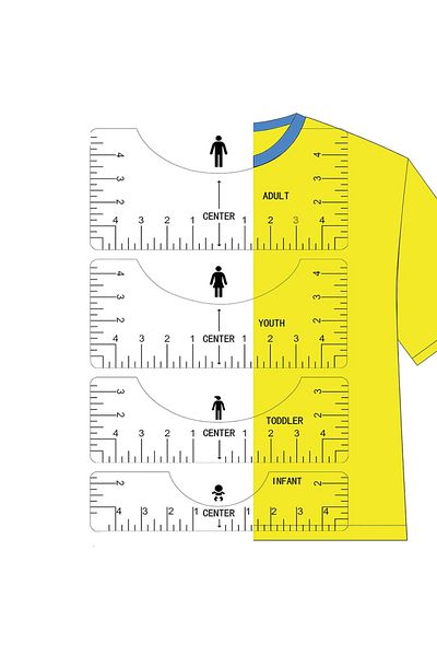 Choice 1pack Transparent 4pcs T-shirt Ruler Guide Alignment Tool T-shirt Rulers To Center Design For Adult