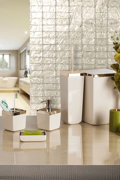 Prima Nova Tuscany Bathroom Set / Beige-Gold Frame