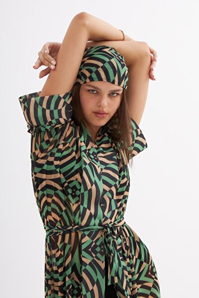 Mozto Madelyn Geometric Printed Tulle Kimono