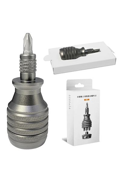 Deli 7 in 1 Precision Aluminum Alloy Handle for Shank 1/4" Bits Comfortable Mini ScrewDriver 6.35mm Holde