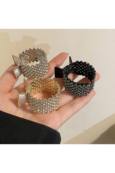 Choice 3pcs Set Fashion Pearl Rhinestone Metal Hair Clip Women Girls Mini High Ponytail Holder Crystal Hair