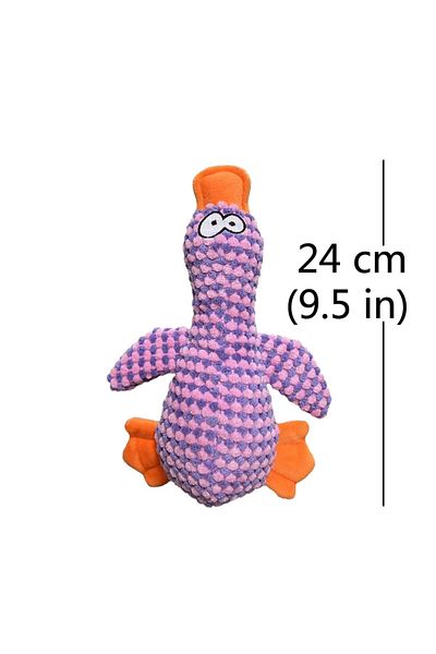 Choice Purple Cute Dog Plush Toys Pet Duck Squeak Toy For Puppy Sound Wild Goose Chew Toy For Small Middl