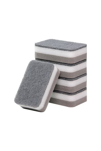 Choice 5pcs 5pcs Double-sided Cleaning Spongs Household Scouring Pad Kitchen Wipe Dishwashing Sponge Cloth
